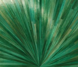 Panneaux Soleil vert en marqueterie de paille de seigle