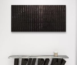 Panneaux Noir en marqueterie de paille de seigle