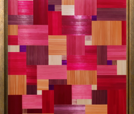 tableau mosaïque dégradé de couleurs en marqueterie de paille