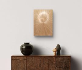 Panneaux Soleil ivoire en marqueterie de paille de seigle