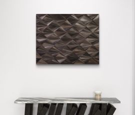 Panneaux anthracite motif écaille en marqueterie de paille de seigle